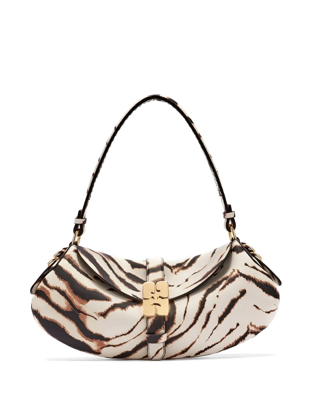 GANNI B-Kat zebra-print shoulder bag - Toni neutri