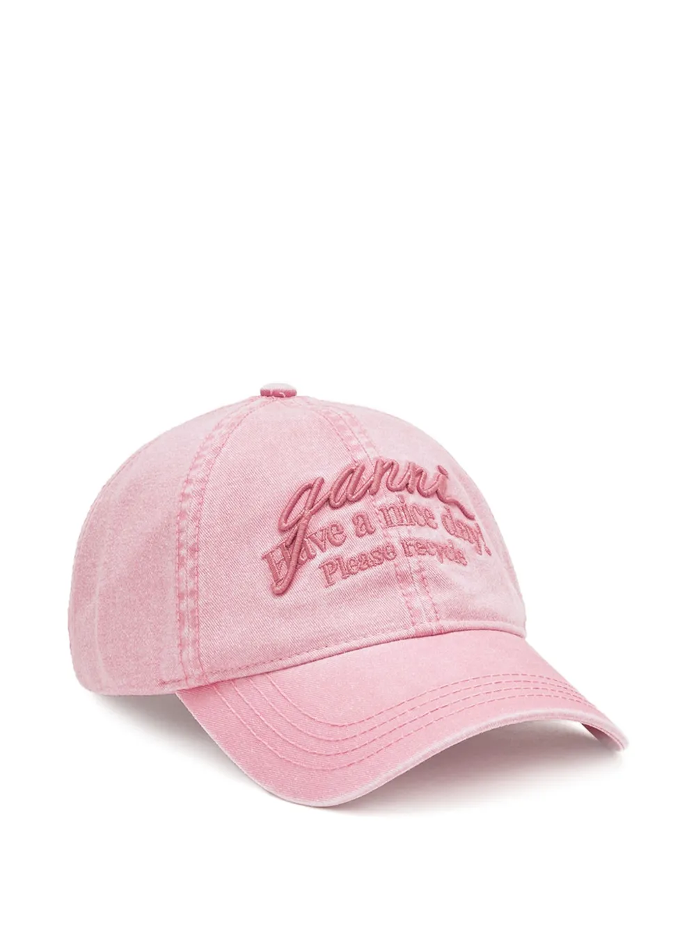 GANNI bow-embroidered baseball cap - Rosa