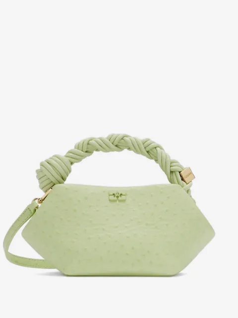 GANNI mini Bou bag in green ostrich