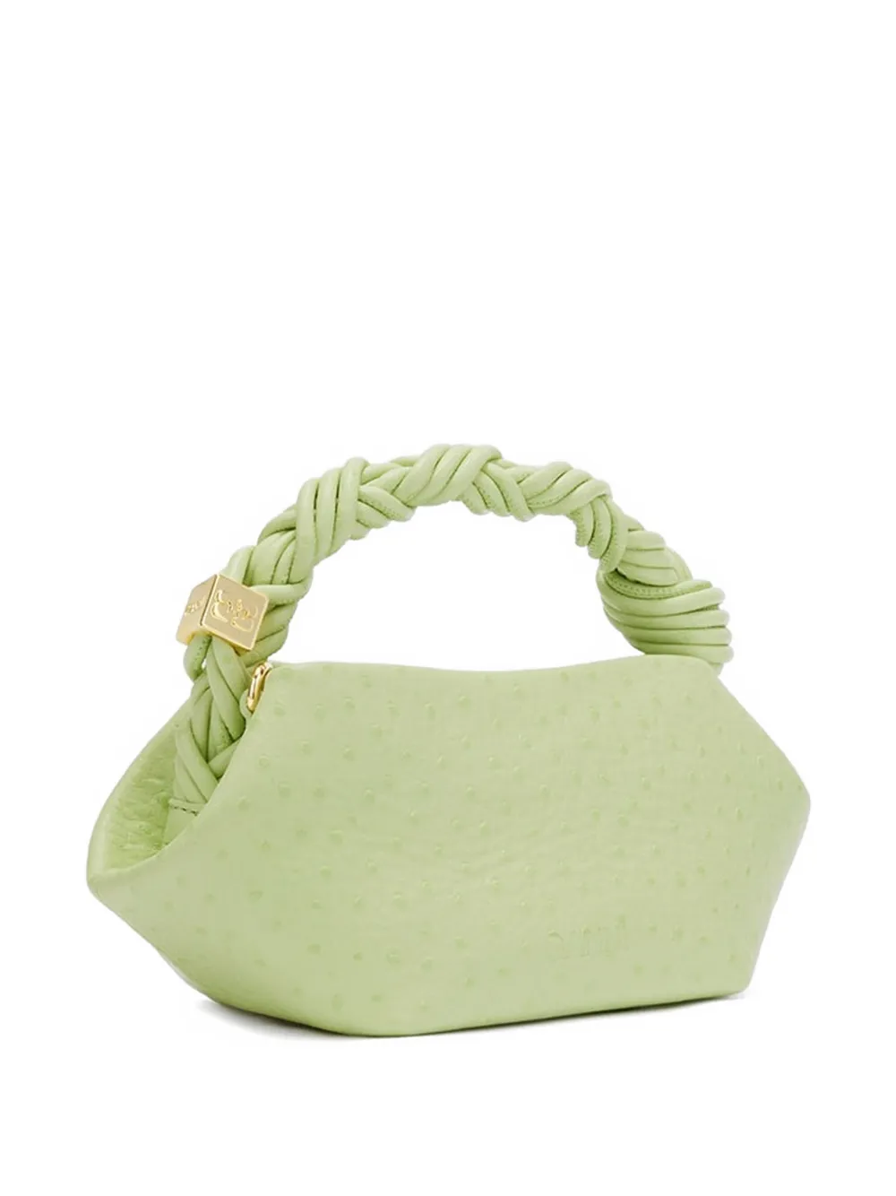 GANNI Kleine Bou shopper met struisvogeleffect Groen