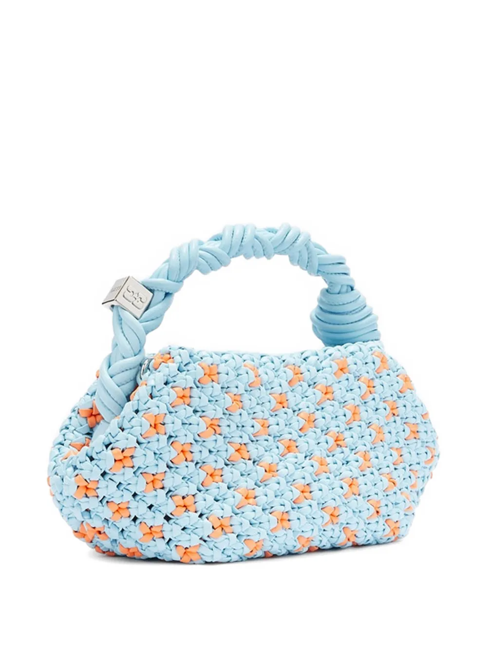 GANNI Bou kleine gevlochten shopper Blauw