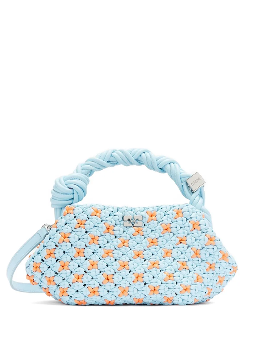 GANNI Bou braided tote bag - Blu