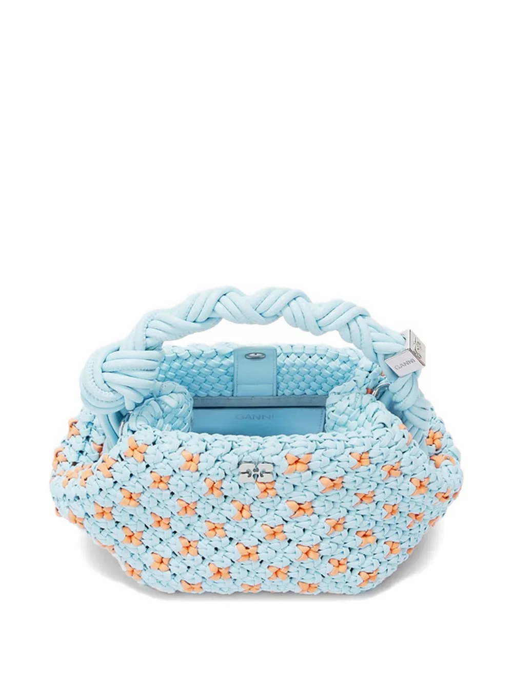 GANNI Bou kleine gevlochten shopper Blauw