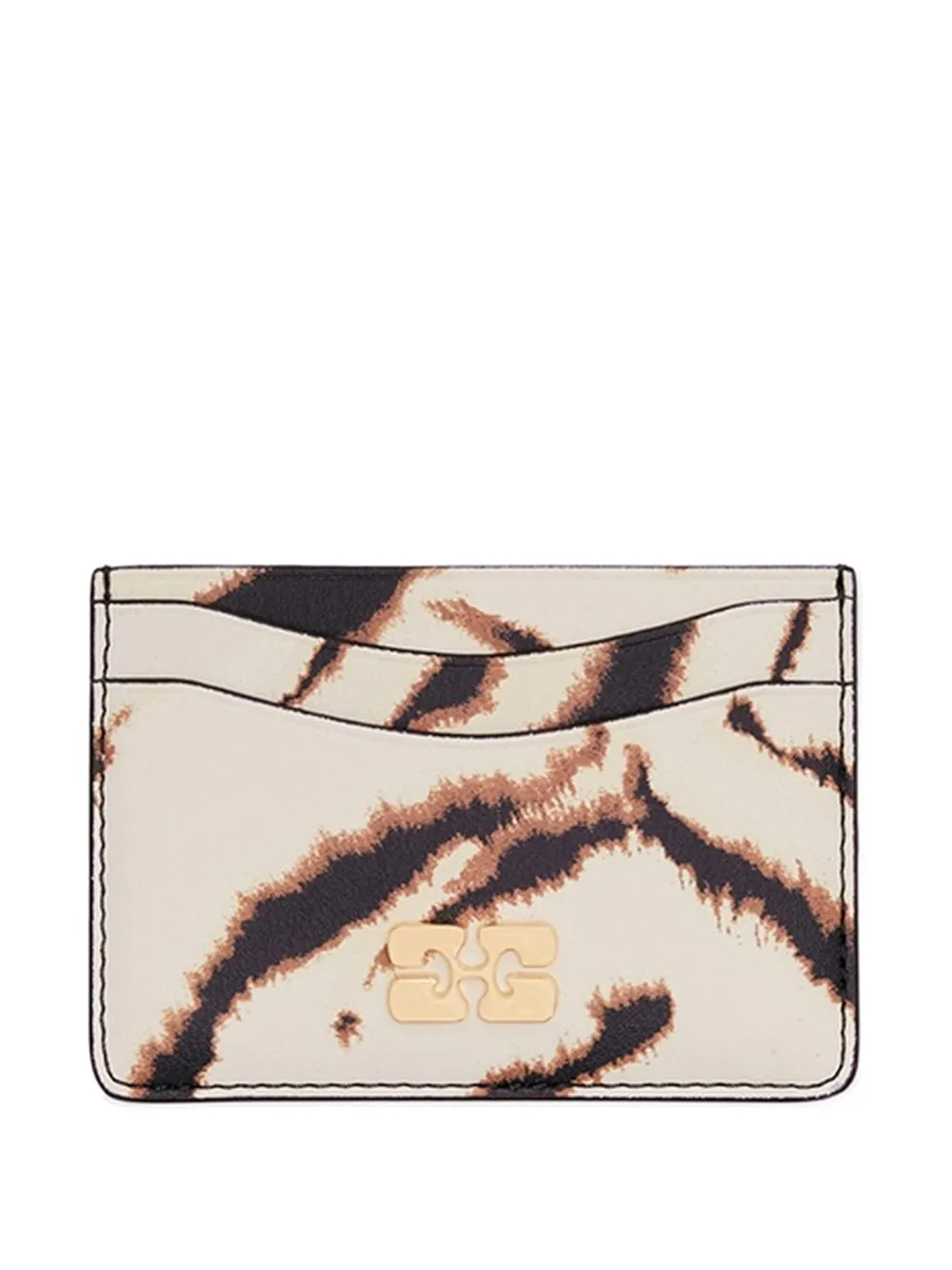GANNI Bou zebra-print card holder - Toni neutri