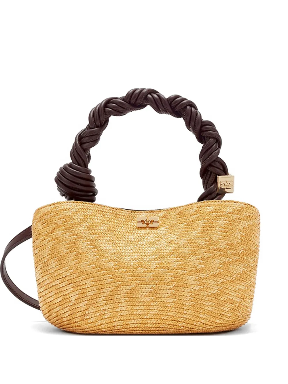 GANNI Borsa tote Bou con manico intrecciato - Toni neutri