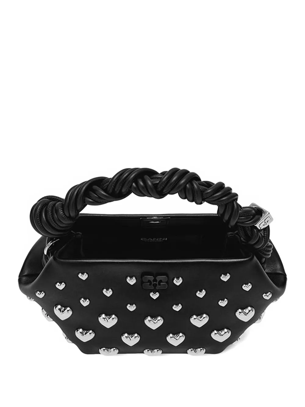 GANNI mini Bou heart-stud tote bag - Black