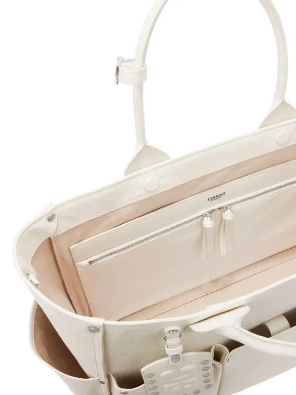 GANNI Posy Bag In White Ostrich | White | FARFETCH