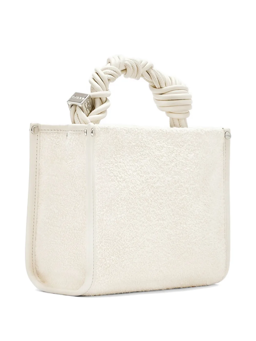 GANNI Kleine Bou badstof shopper Wit