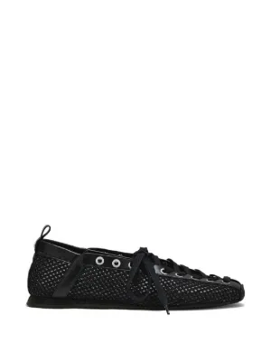 GANNI レースアップ フラットシューズ | ブラック | FARFETCH JP