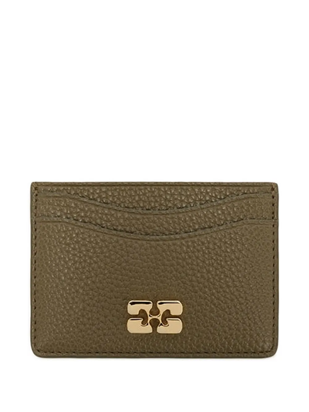 GANNI Bou logo-plaque cardholder - Verde