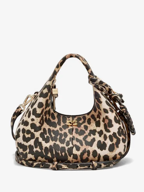 GANNI Borsa mini leopardata