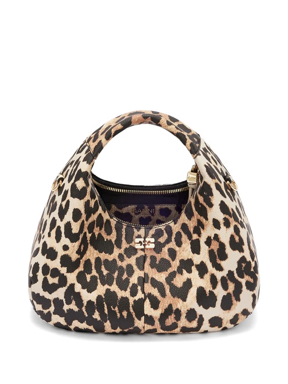 GANNI Shopper met luipaardprint Beige