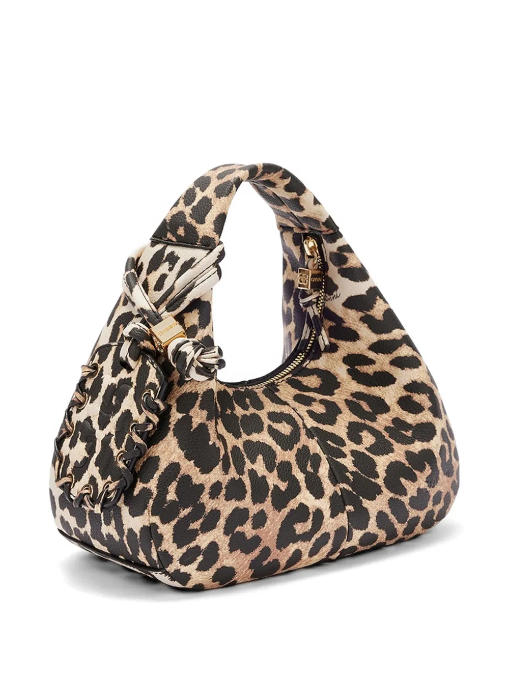 GANNI Shopper met luipaardprint Beige