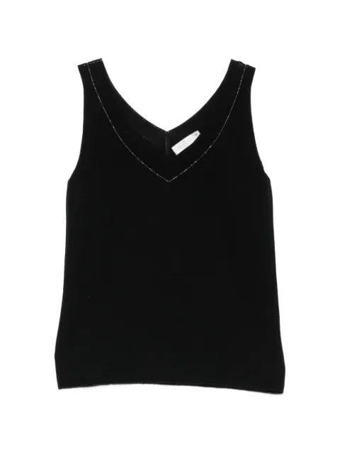 PANICALE bead-embellished V-neck top