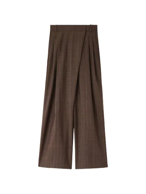 GANNI pinstripe wrap-front trousers