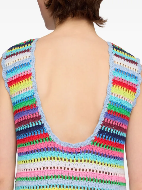 ganni crochet mini dress Ganni Blue Cotton Crochet Mini Dress - Heather