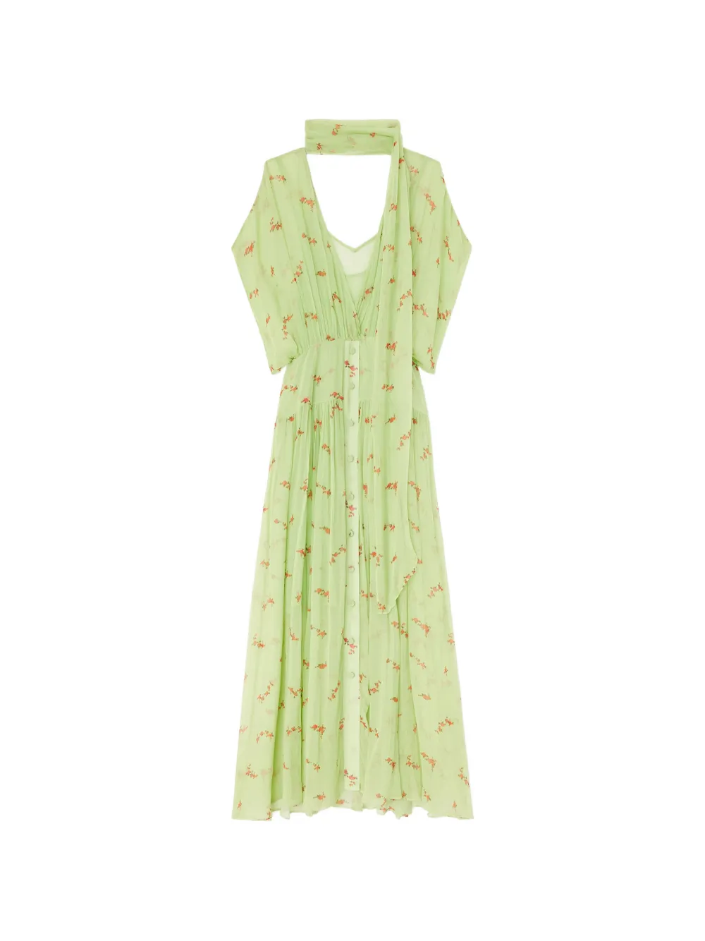 GANNI floral-print dress - Grün