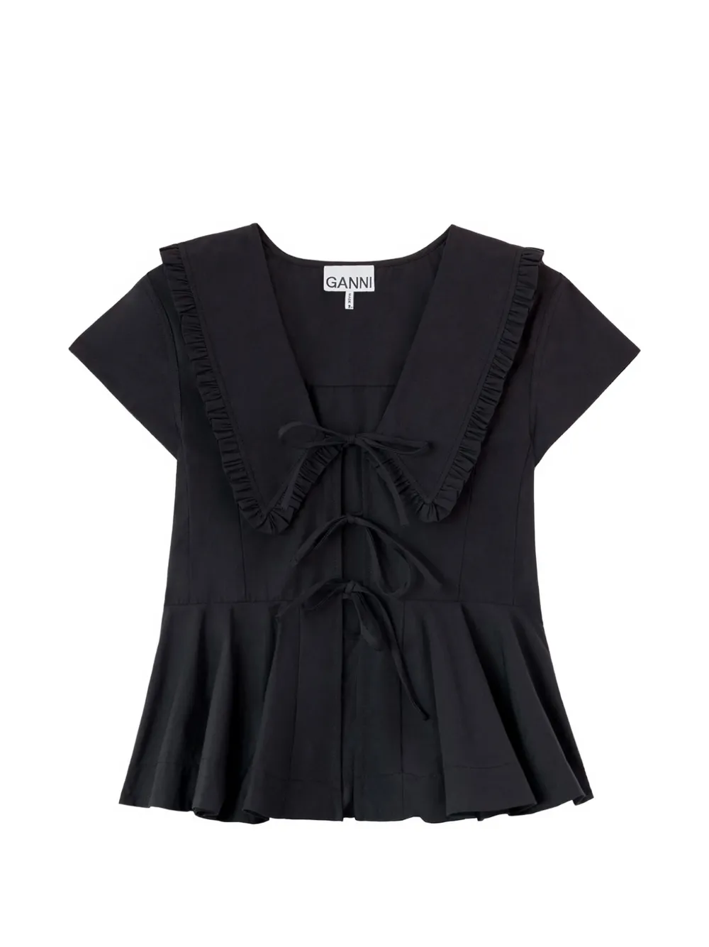 GANNI Blusa con ruches - Nero