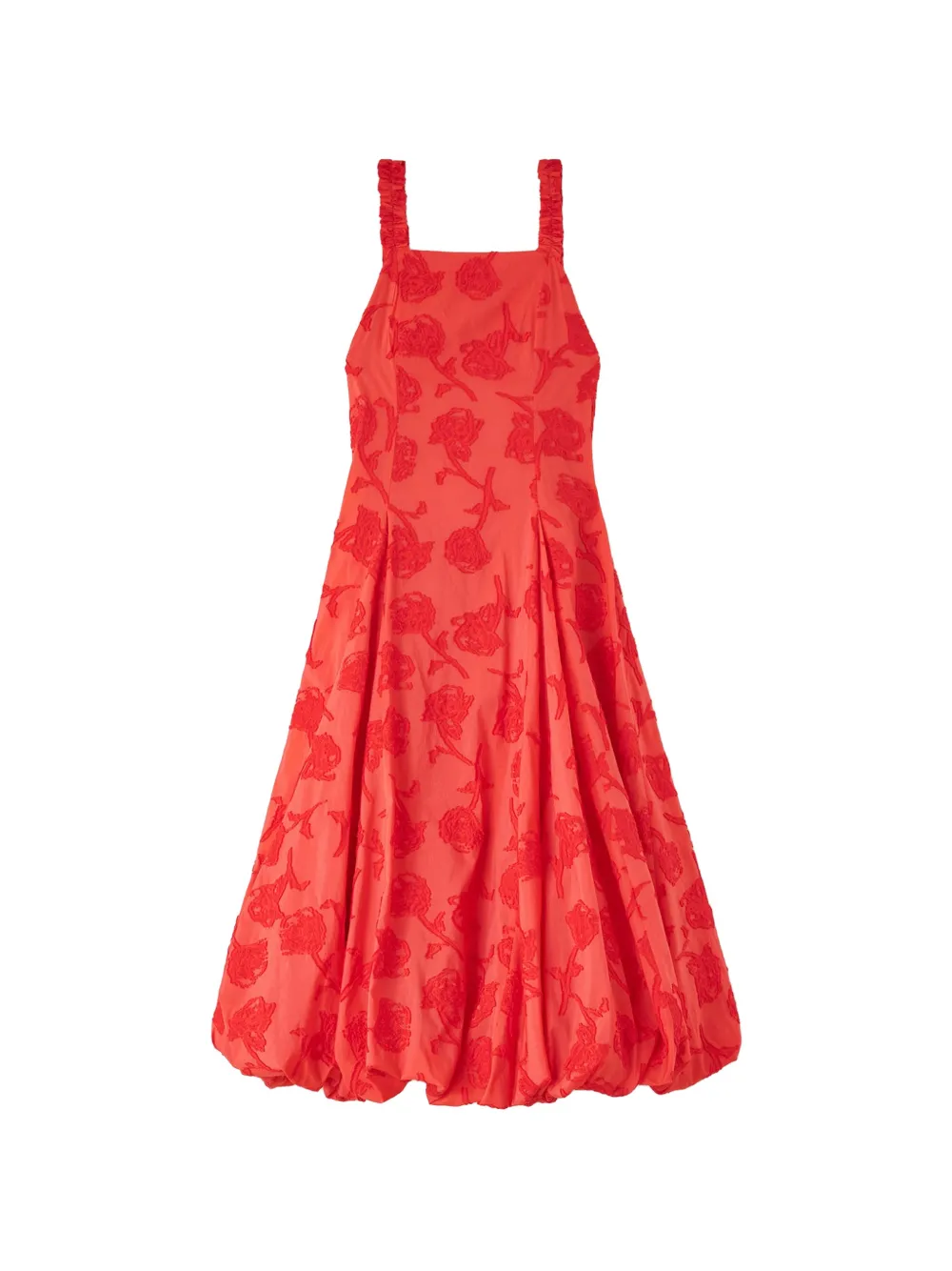 GANNI fil-coupé balloon-hem dress - Rosso