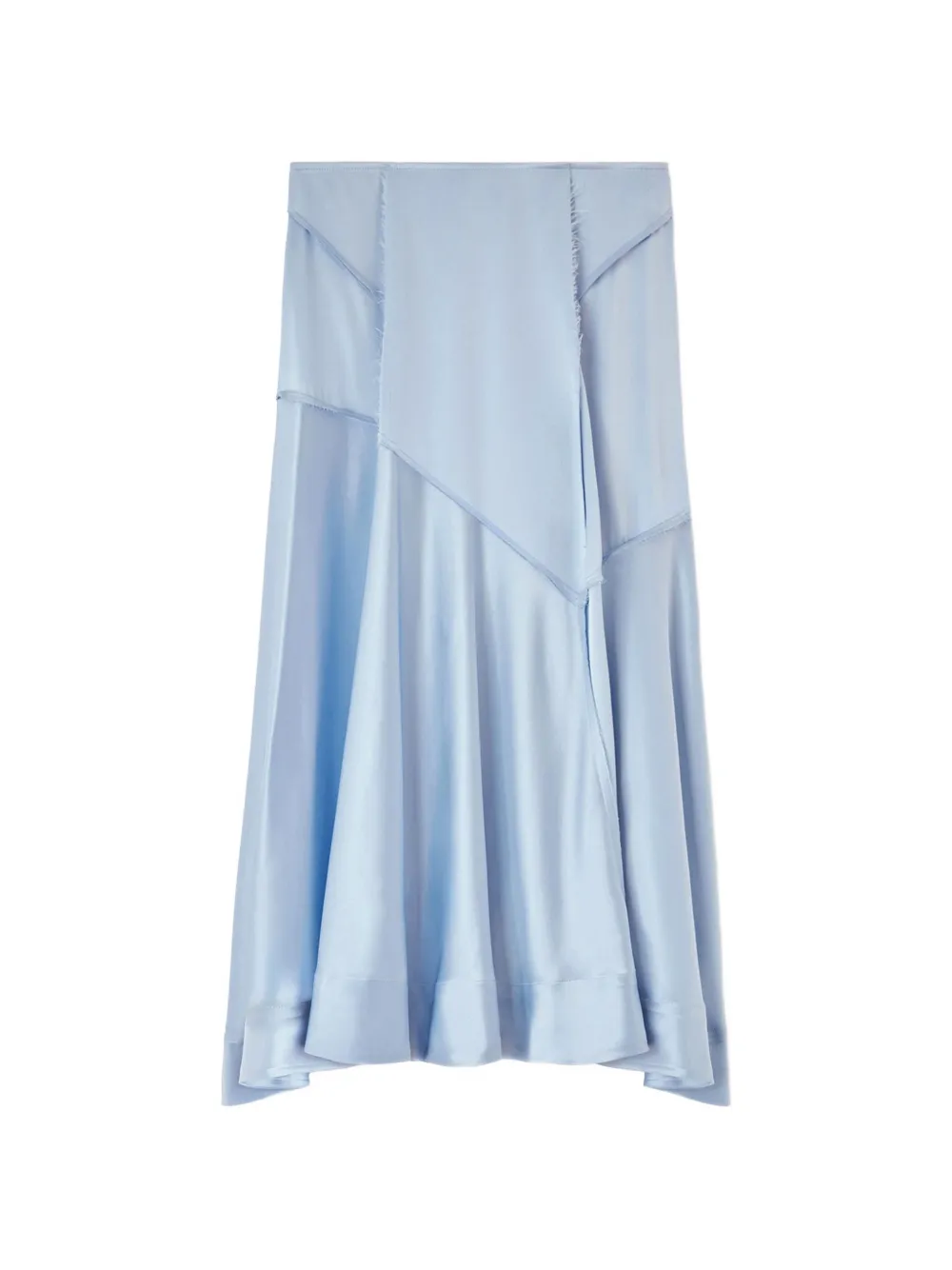 GANNI raw-edge panelled maxi skirt - Blau