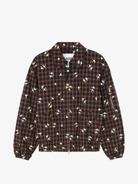 GANNI checked bomber jacket