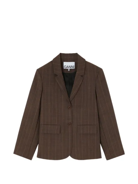 GANNI blazer in pinstripe wool