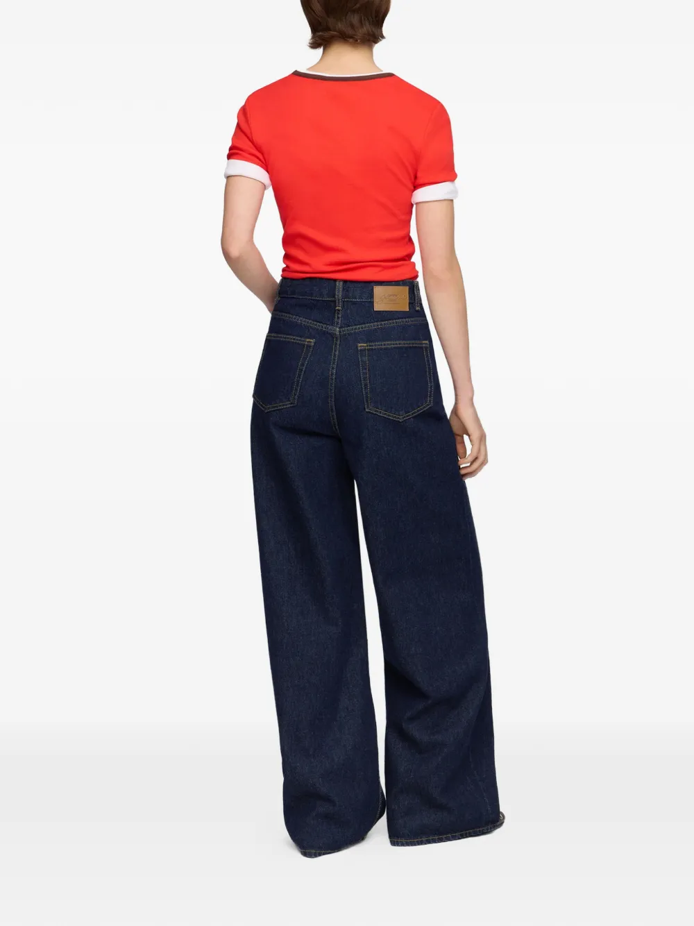 GANNI T-shirt met logo Rood