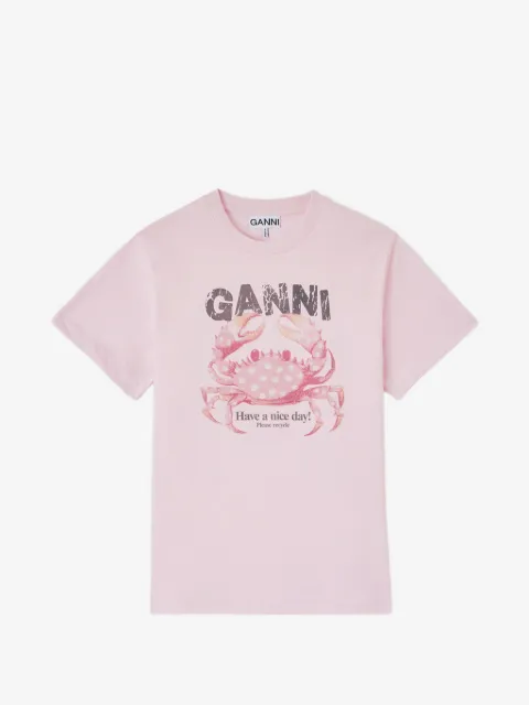 GANNI crab-print T-shirt