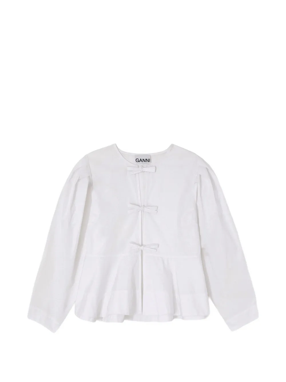GANNI Schößchen-Bluse mit Schleifendetail - Weiß