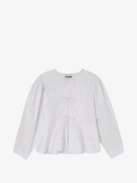 GANNI Blusa com peplum e laço