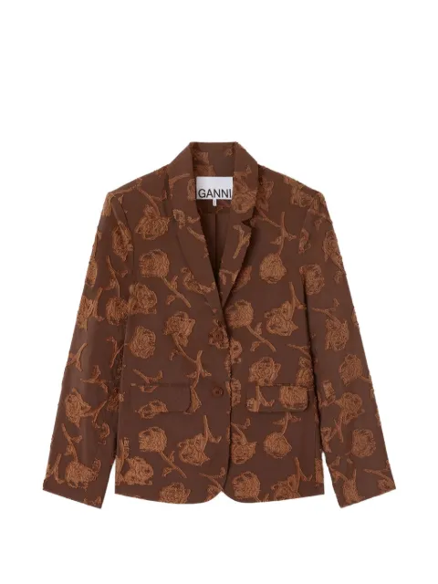 GANNI floral-pattern blazer
