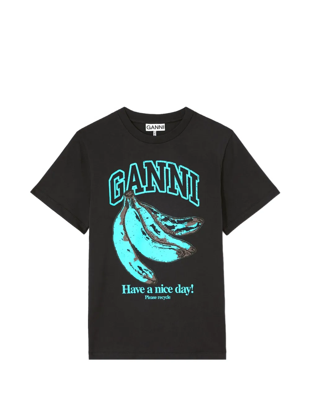 GANNI graphic-print T-shirt - Grigio