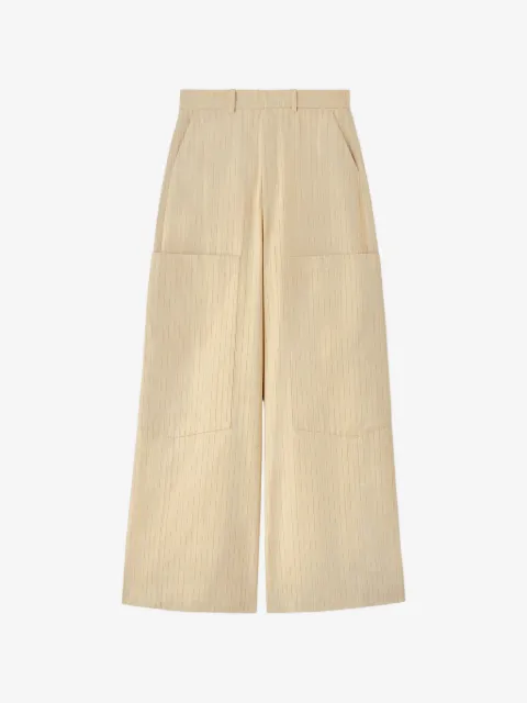 GANNI pantalones con estampado de rayas diplomáticas
