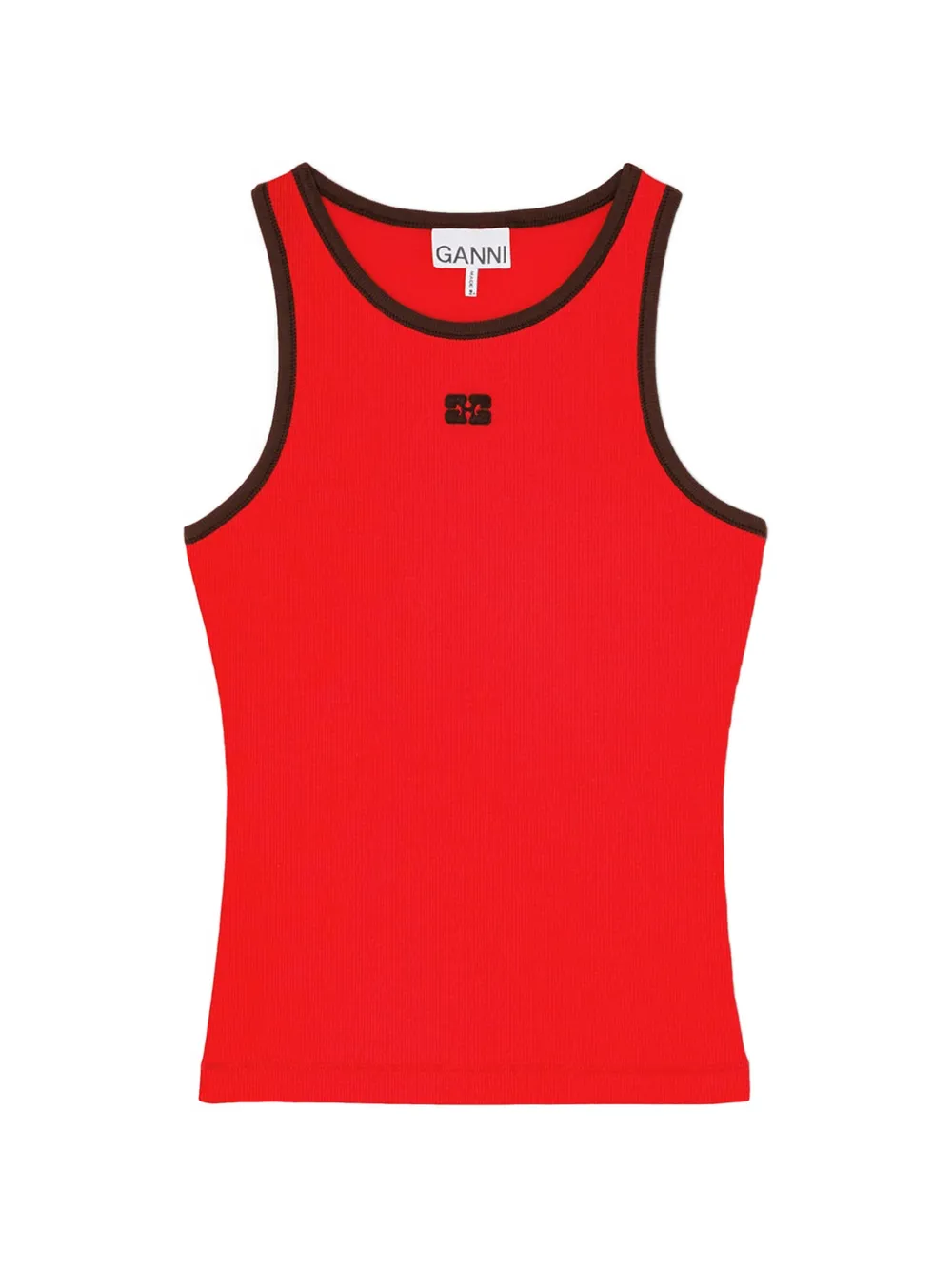 GANNI logo-detail tank top - Rot
