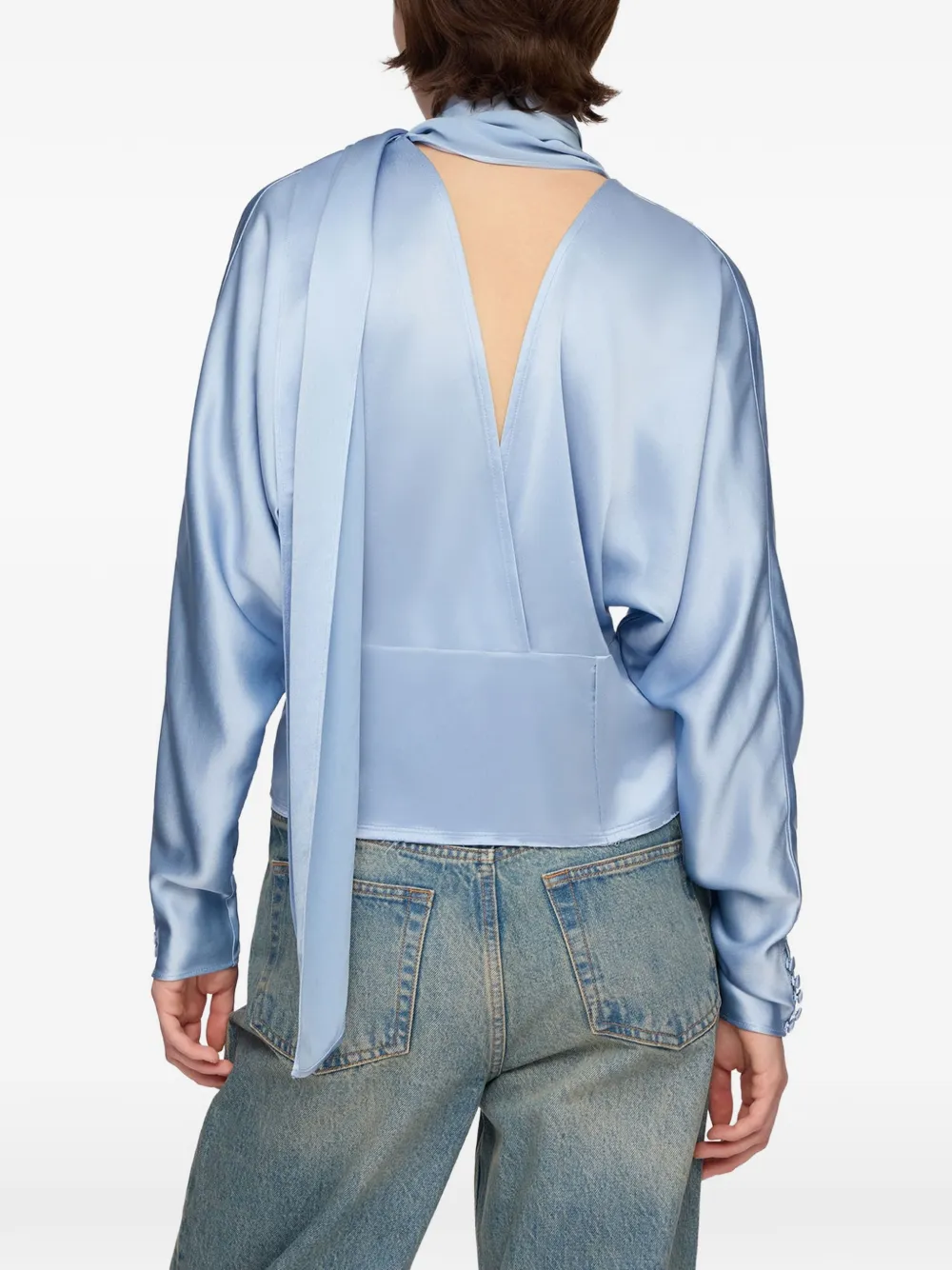 GANNI Blouse met sjaaldetail Blauw