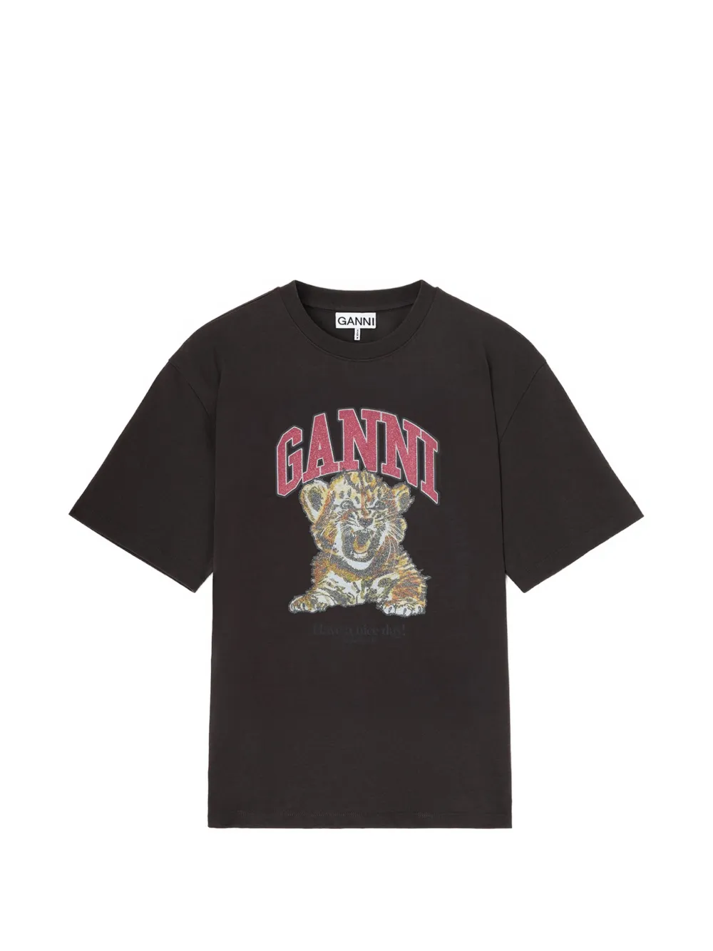 GANNI logo-print T-shirt - Grigio