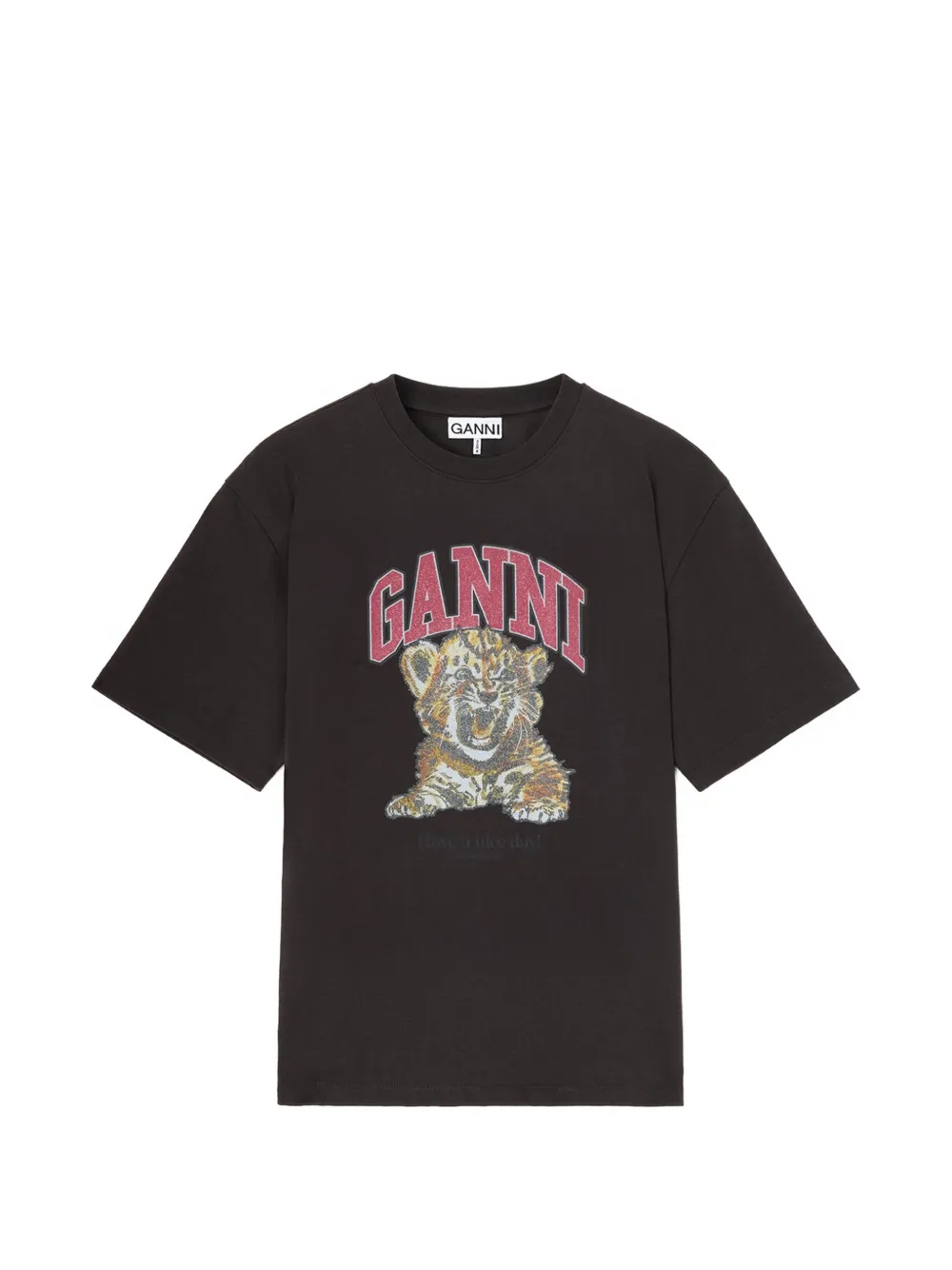 GANNI logo-print T-shirt - Grigio
