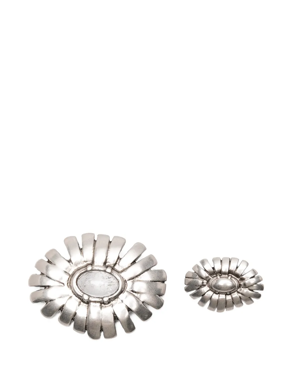 Ermanno Scervino embellished floral-shape brooches - Argento