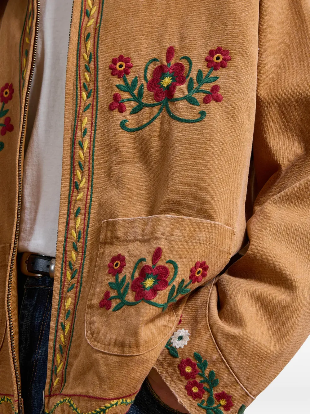  Found Chaqueta Bordada - Marrón 