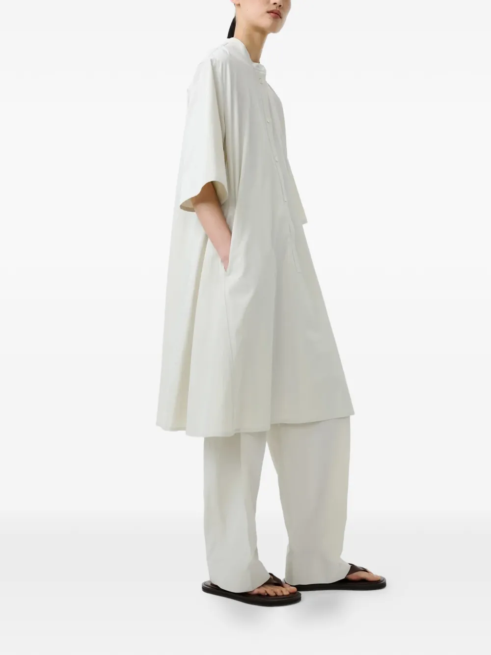  Studio Nicholson Vestido Midi Bloch - Blanco 