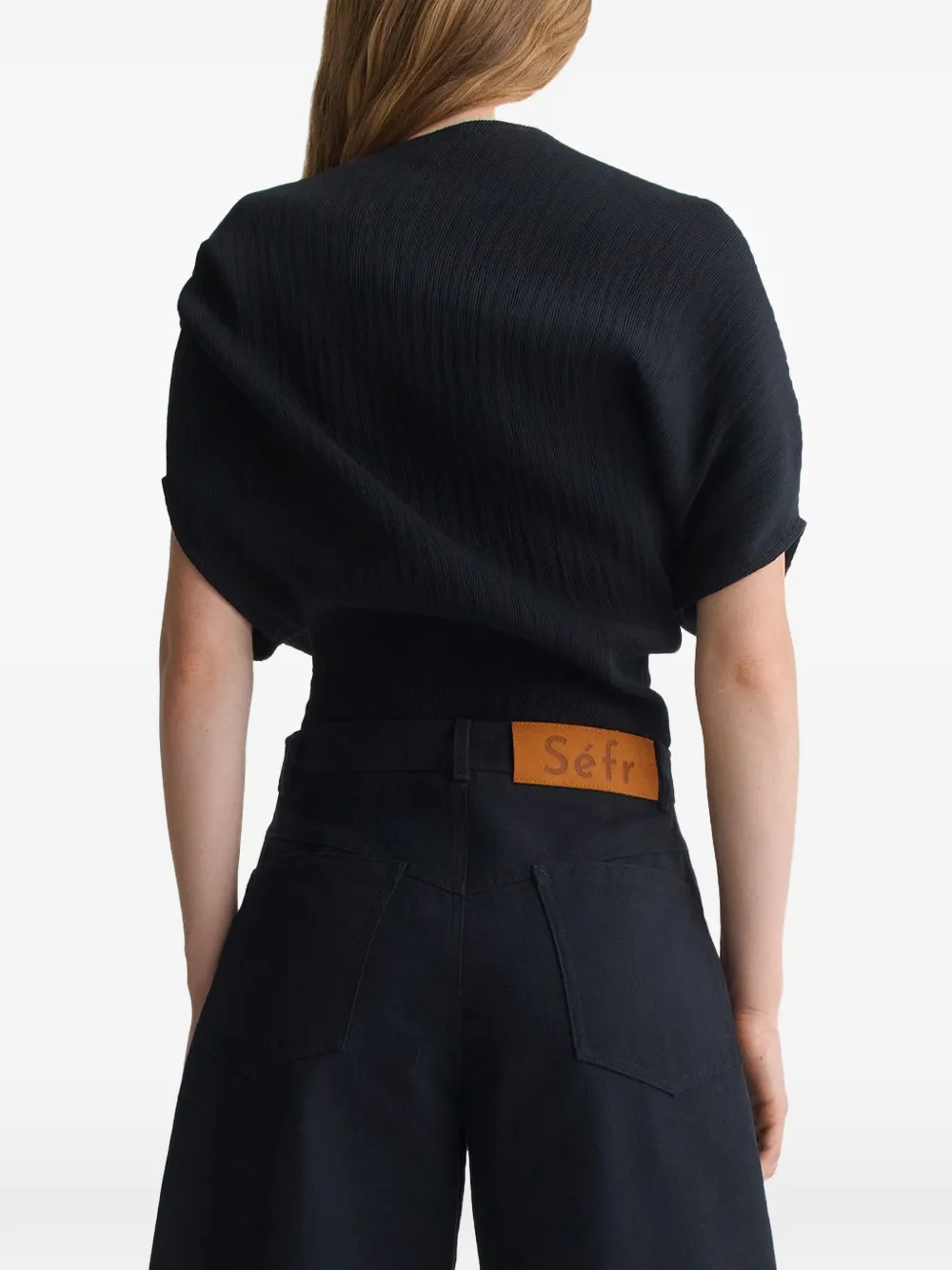  Séfr Blusa Naomi Drapeada - Negro 