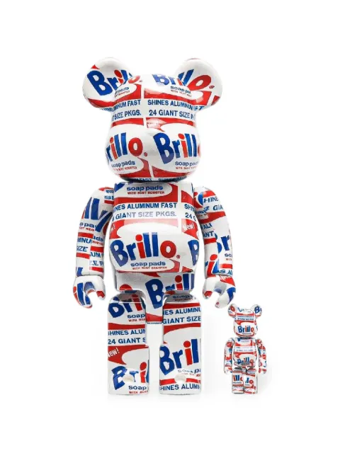 MEDICOM TOY x Andy Warhol Brillo Bearbrick figurine set