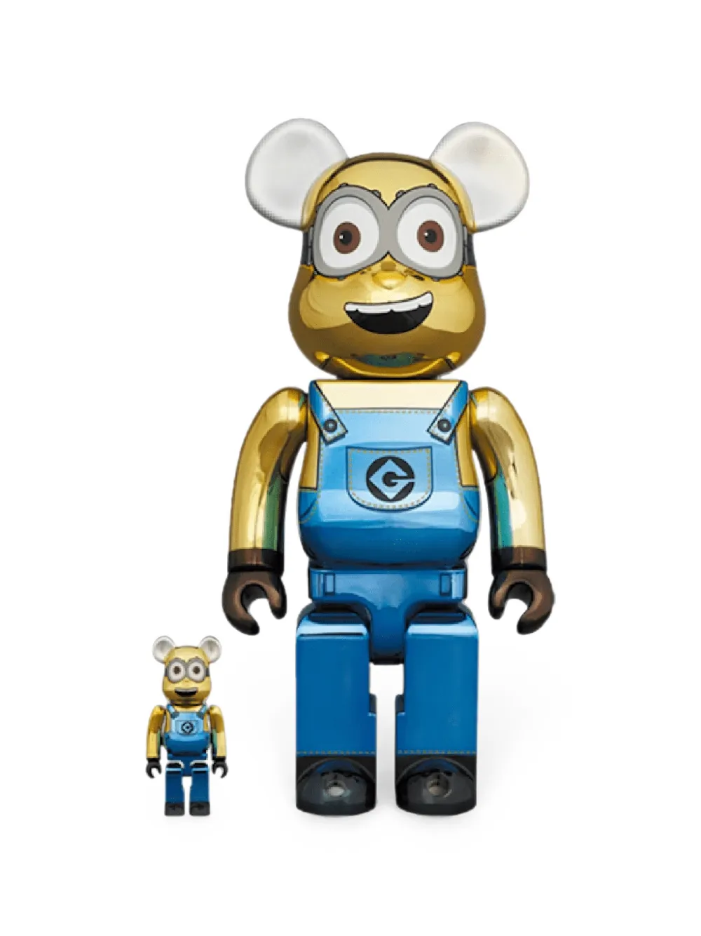 MEDICOM TOY x Dave Chrome Version Minions Bearbrick figurine set - Oro