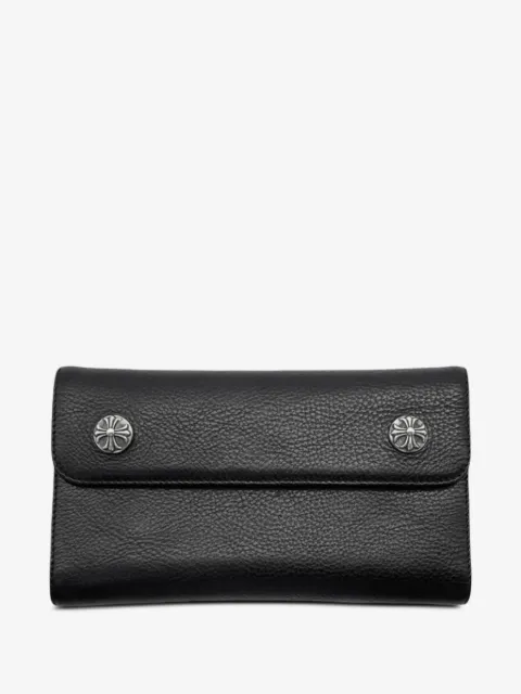 Chrome Hearts portefeuille Cross Ball en cuir grainé