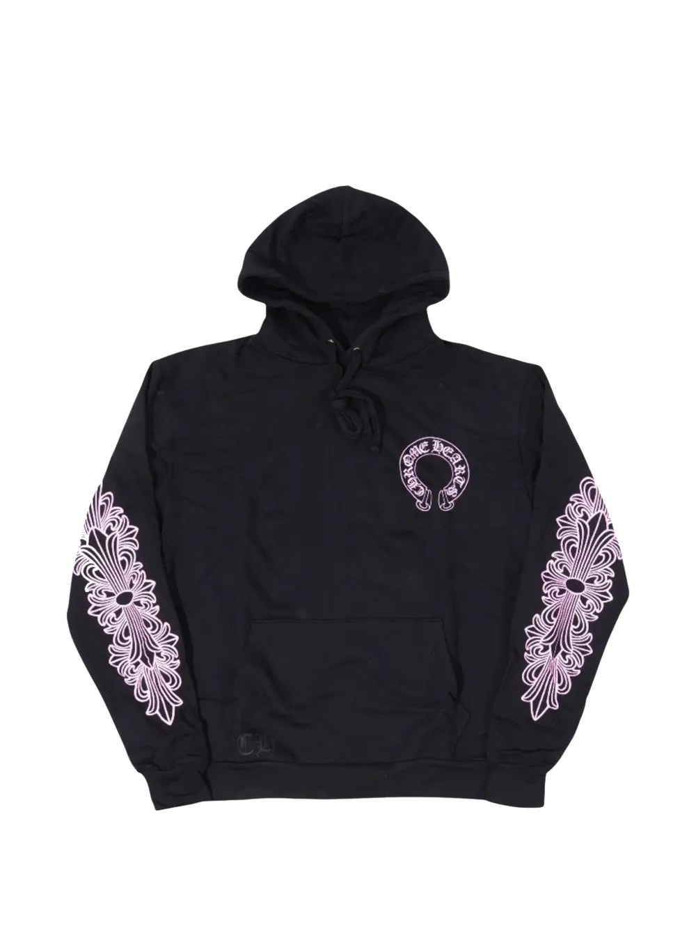 Chrome Hearts Glitter Shoulder Floral Logo hoodie - Black