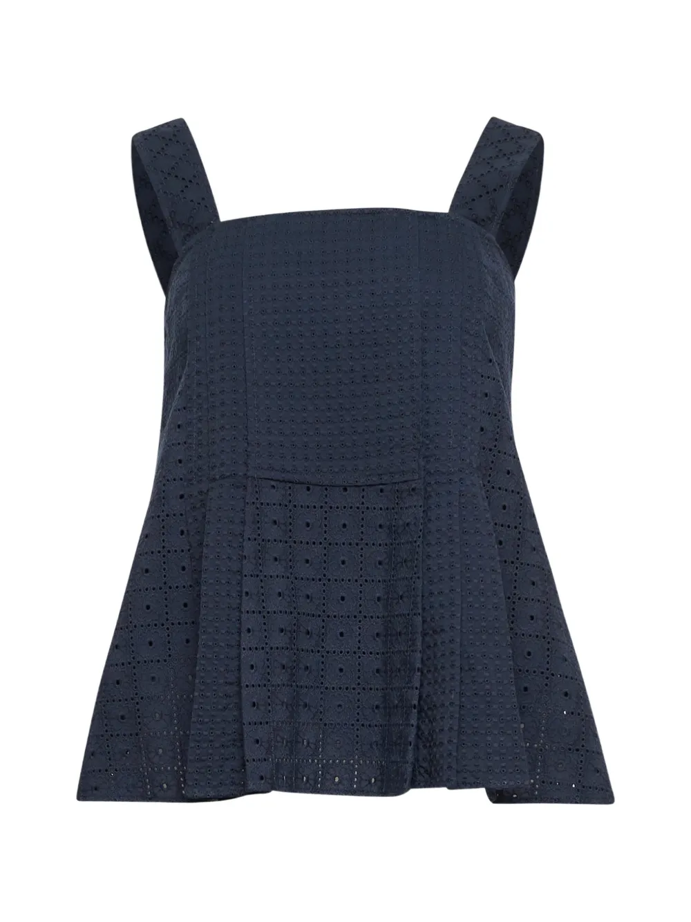3.1 Phillip Lim broderie-anglaise pleated top - Blu