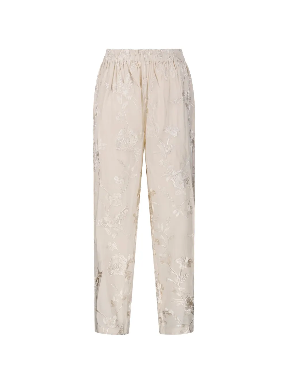 Mes Demoiselles floral-embroidered trousers - Toni neutri