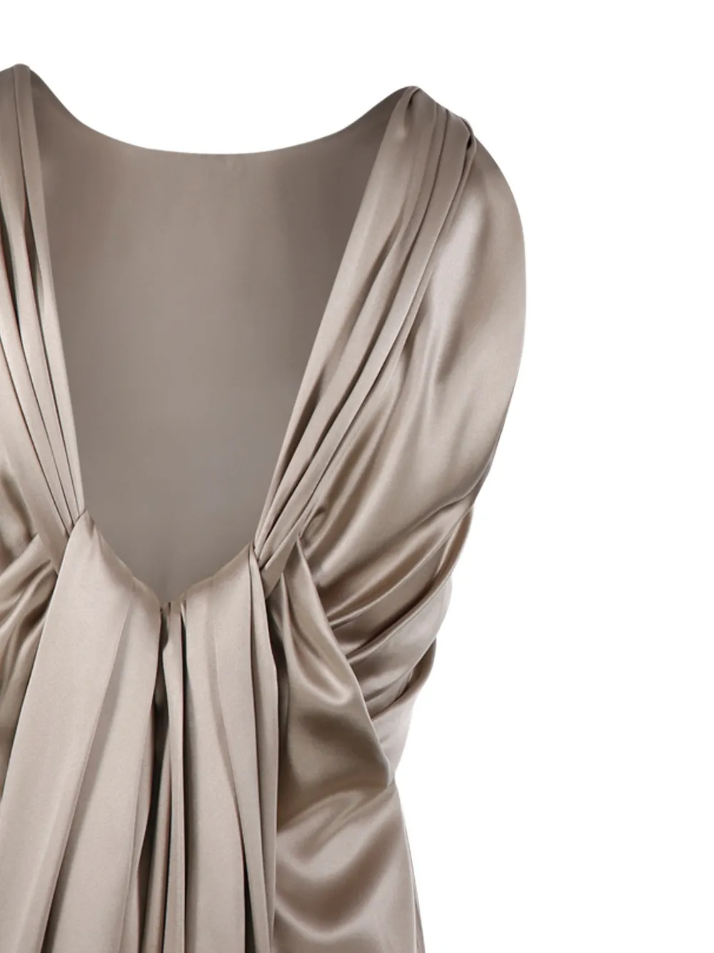 Max Mara Gedrapeerde maxi-jurk Beige