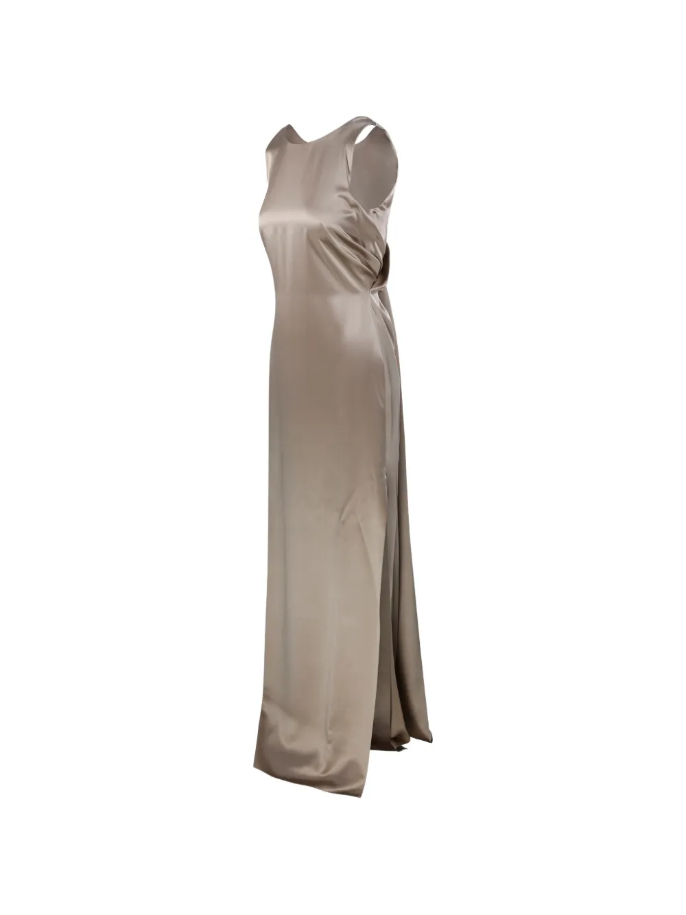 Max Mara Gedrapeerde maxi-jurk Beige