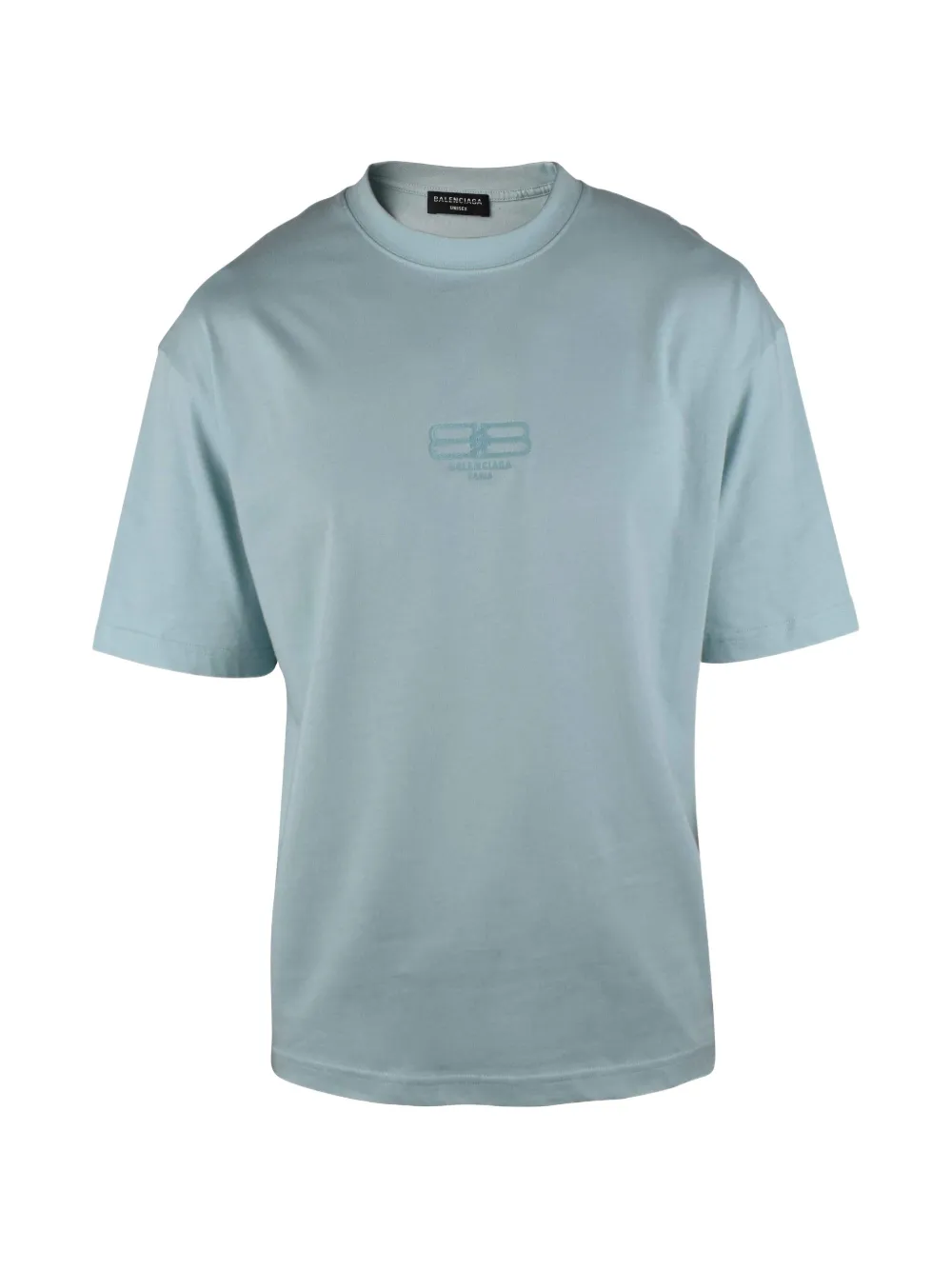 Balenciaga logo-embroidered T-shirt - Blau